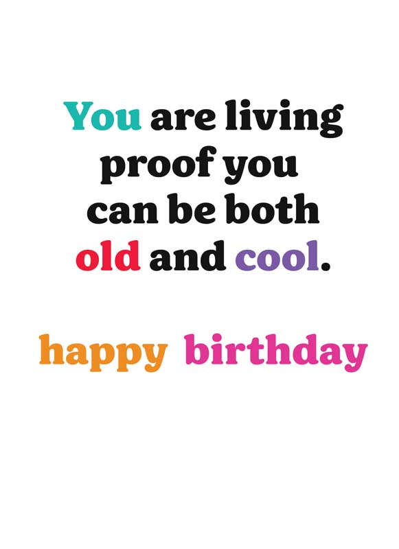Funny birthday quote 2-pack (2PK639) with bold typography and colourful