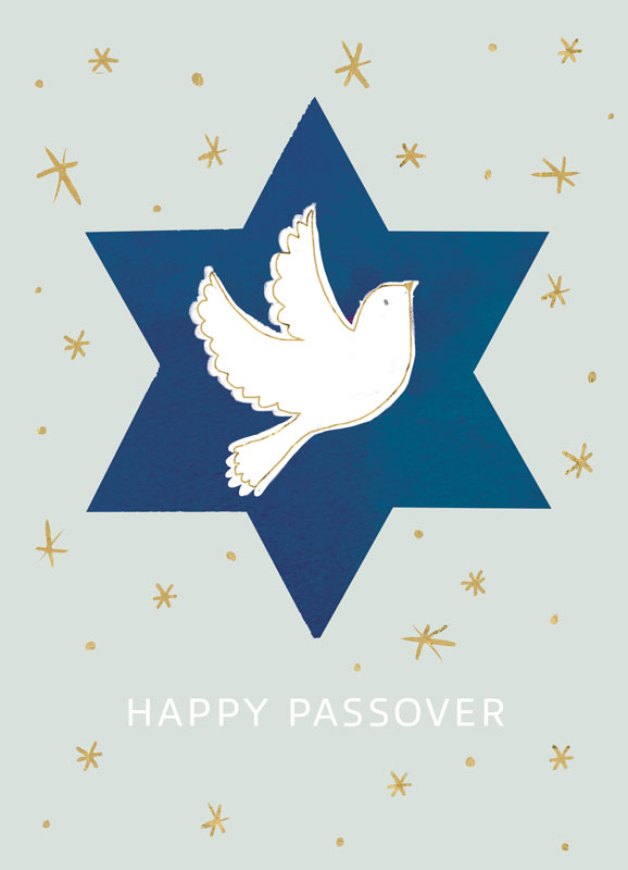 Happy Passover Dove In Star