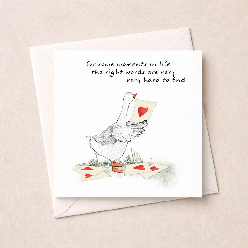 Sweet duck greetings card with heart design - perfect for sending love and smiles. Ideal for animal lovers. Brighten someone's day with this adorable card.