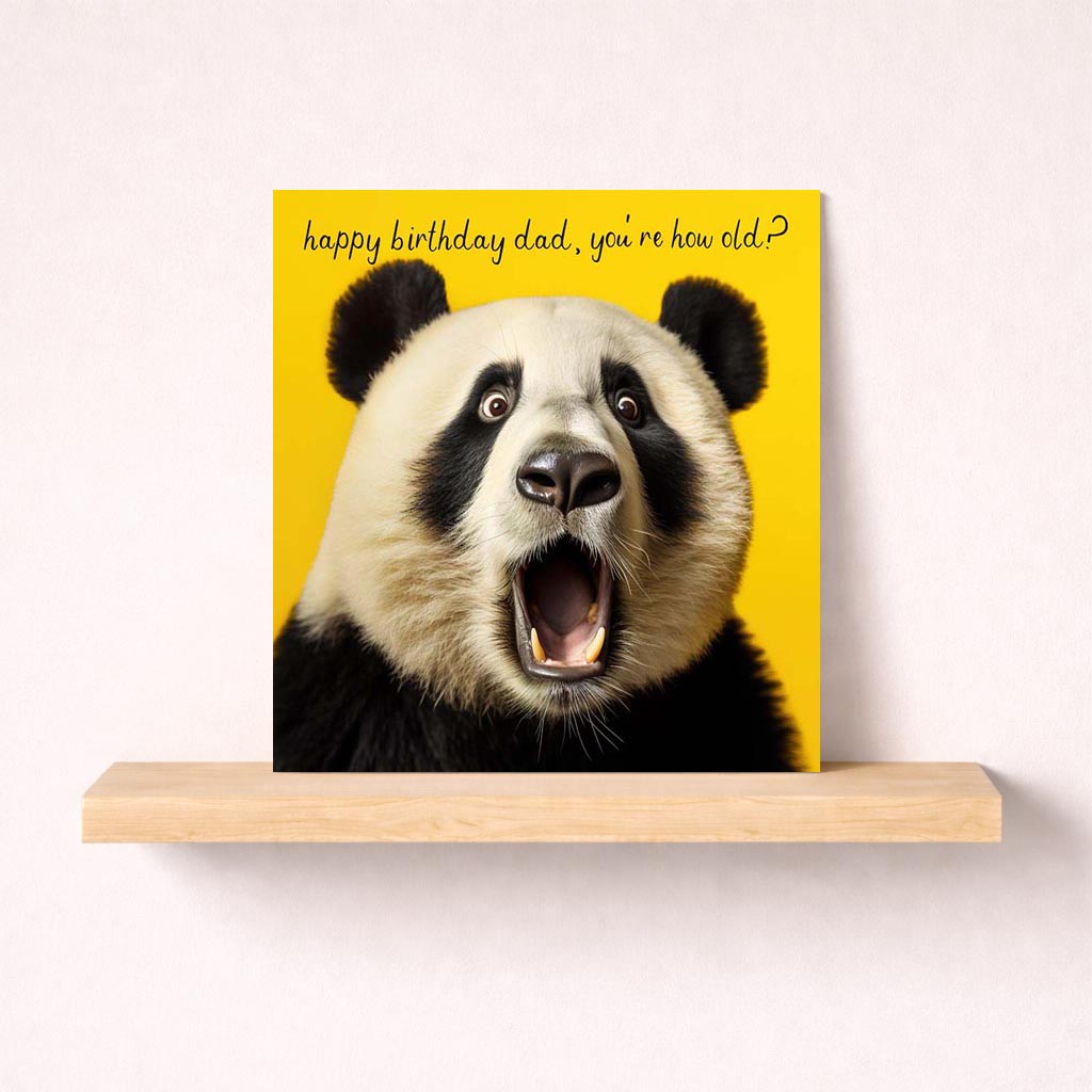 Adorable panda bear birthday greetings card, perfect for spreading joy and love. Send some birthday cheer today!