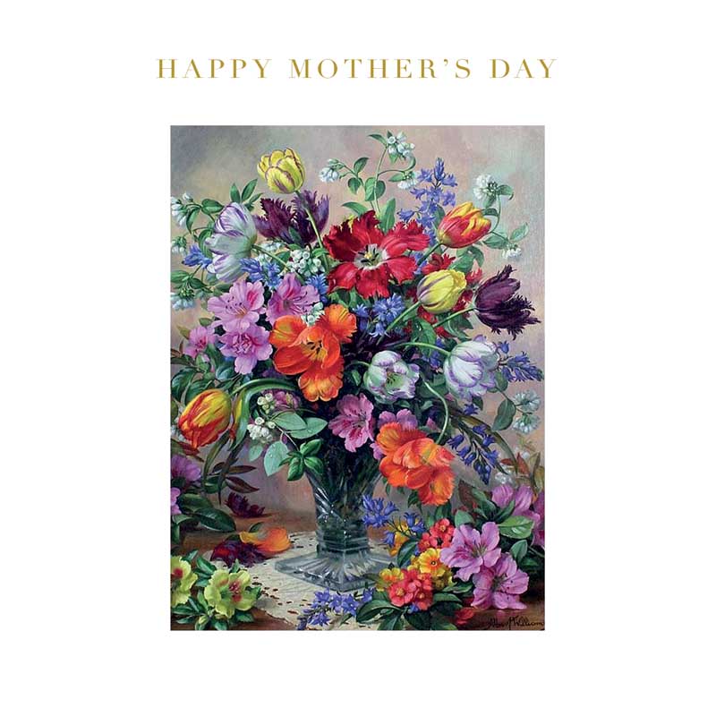 Flowers In A Vase Colorful flower vase greetings card for Mother's Day, perfect for showing love and appreciation.