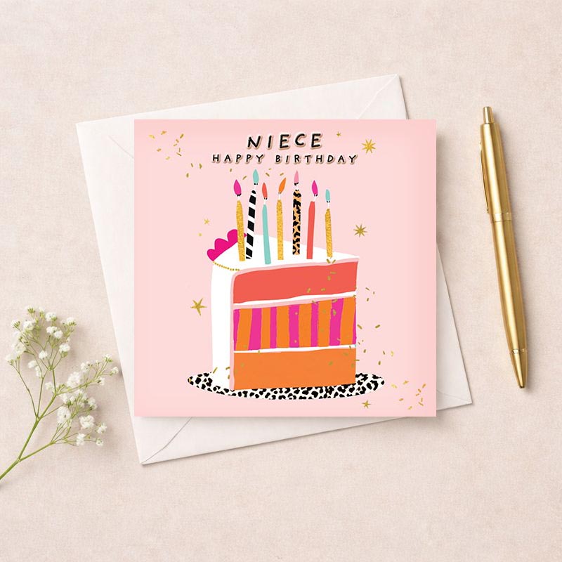 Colorful birthday card with cake and candles, perfect for spreading joy and cheer on someone's special day. Suitable for all ages.