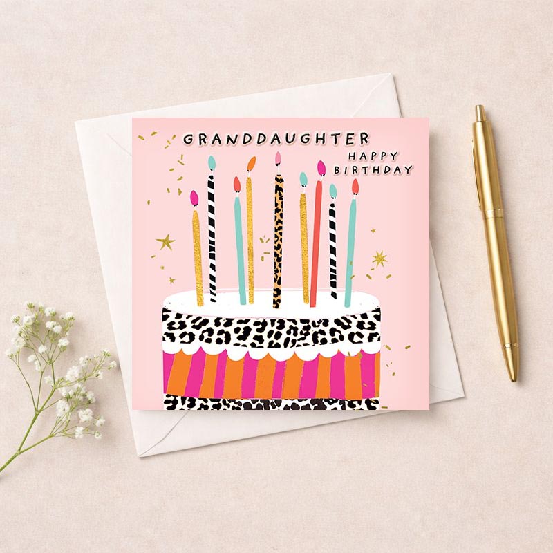 Bright, festive birthday card with vibrant cake and candles. Perfect for spreading joy and warm wishes to loved ones.