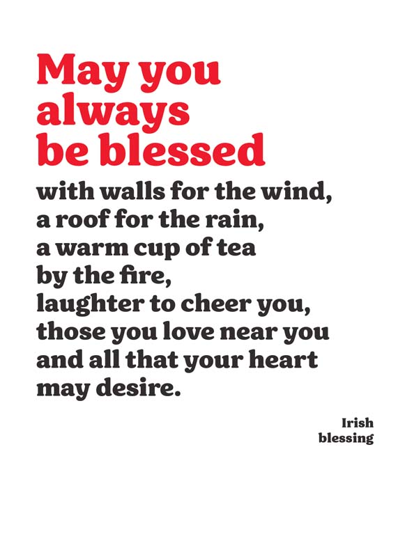 Heartwarming greetings card with blessings quote, person silhouette in background. Versatile and thoughtful choice for any occasion.