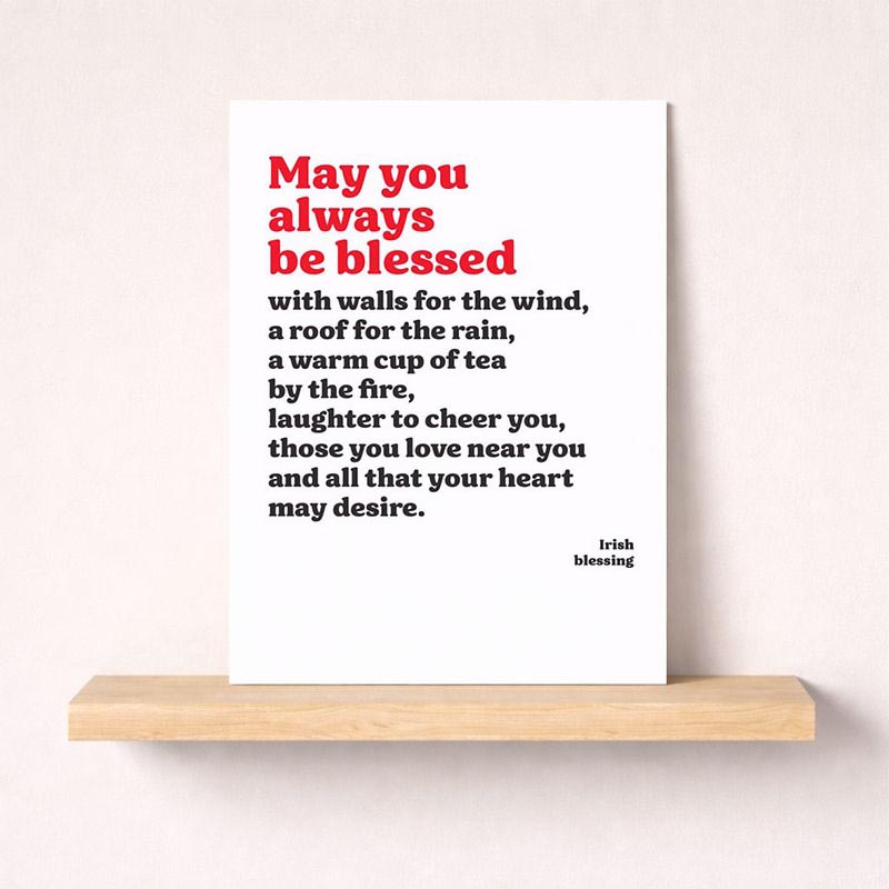 Heartwarming greetings card with blessings quote, person silhouette in background. Versatile and thoughtful choice for any occasion.