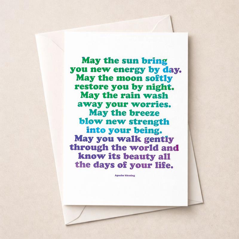Charming greetings card with rainbow background and heartwarming quote. Perfect for adding a pop of colour to someone's day. Ideal for friends and family. Spread some cheer!