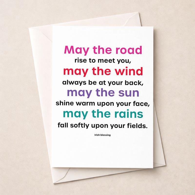 Elegant greetings card with heartfelt quote, perfect for sending well wishes to a friend or loved one.