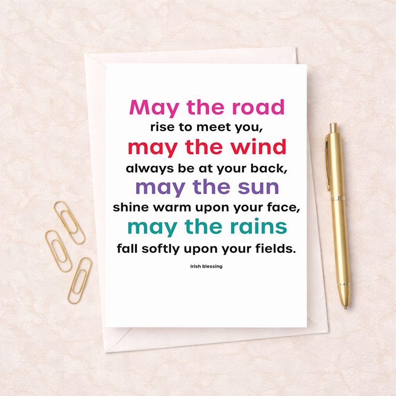 Elegant greetings card with heartfelt quote, perfect for sending well wishes to a friend or loved one.