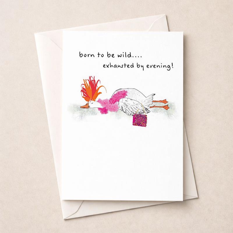 Charming bird-themed greetings card with pink accents, perfect for nature lovers and bird enthusiasts.