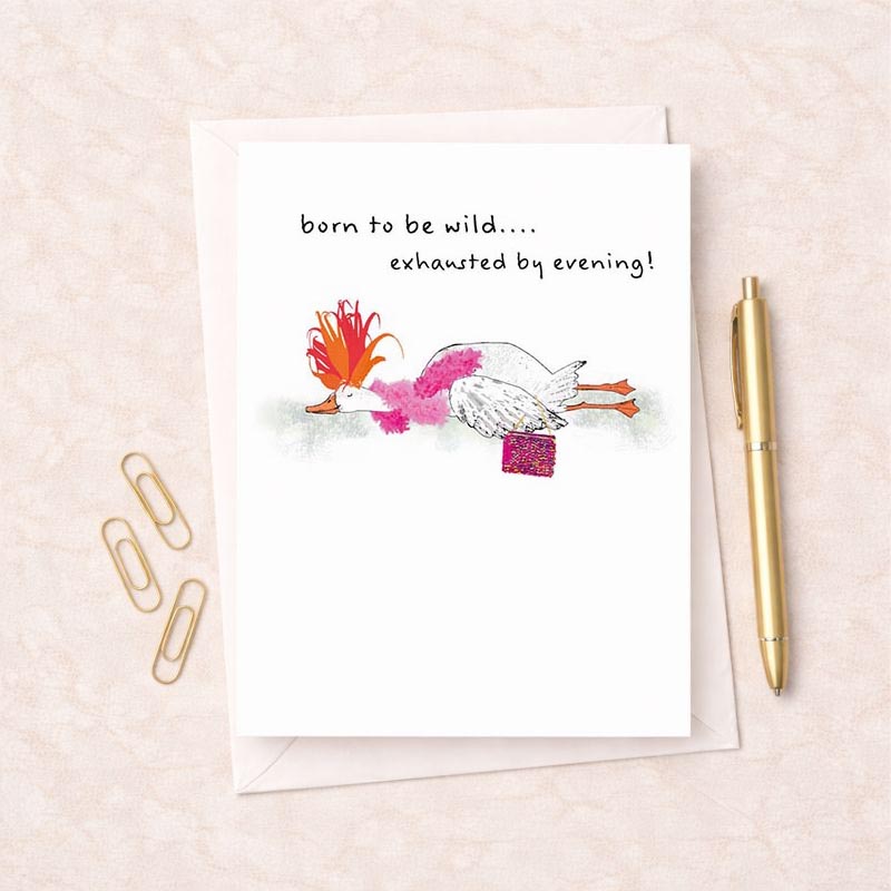 Charming bird-themed greetings card with pink accents, perfect for nature lovers and bird enthusiasts.