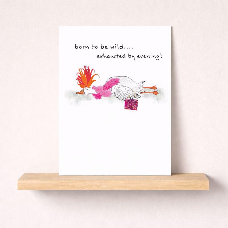 Charming bird-themed greetings card with pink accents, perfect for nature lovers and bird enthusiasts.