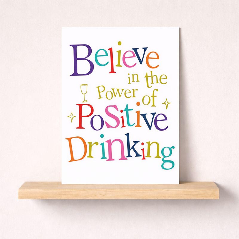 Vibrant greetings card with positive quote, star, and wine cup design. Perfect for spreading joy and brightening someone's day!