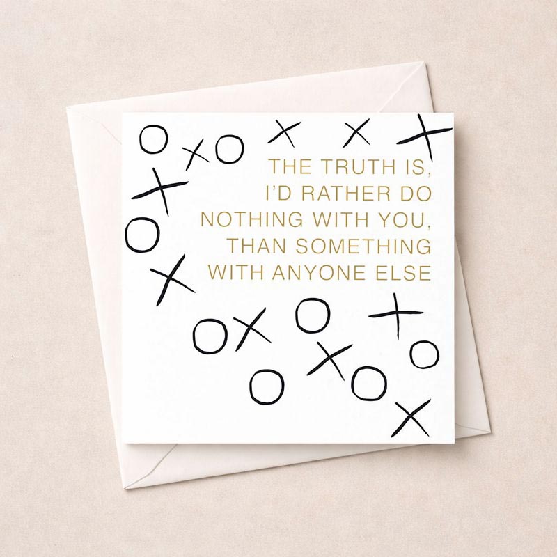 Heartfelt black and gold greetings card with quote about cherishing moments together. Perfect for showing love and appreciation.