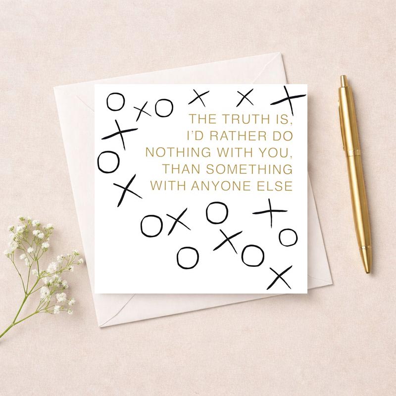 Heartfelt black and gold greetings card with quote about cherishing moments together. Perfect for showing love and appreciation.