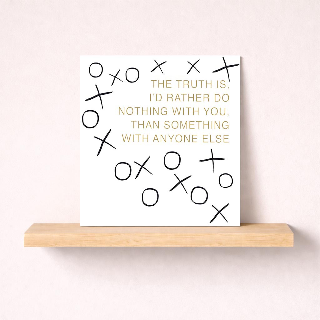 Heartfelt black and gold greetings card with quote about cherishing moments together. Perfect for showing love and appreciation.