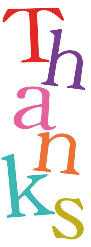 Vibrant thank you card with colourful "thank" message, perfect for expressing gratitude to friends, family, or colleagues.