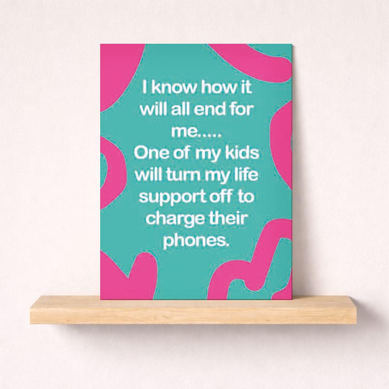 Heartwarming greetings card celebrating the circle of life and parental love. A touching sentiment for family bonds.